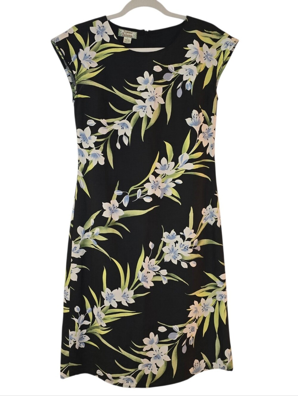 Vintage Tommy Bahama Floral Silk & Linen Blend Sleeveless Midi Dress